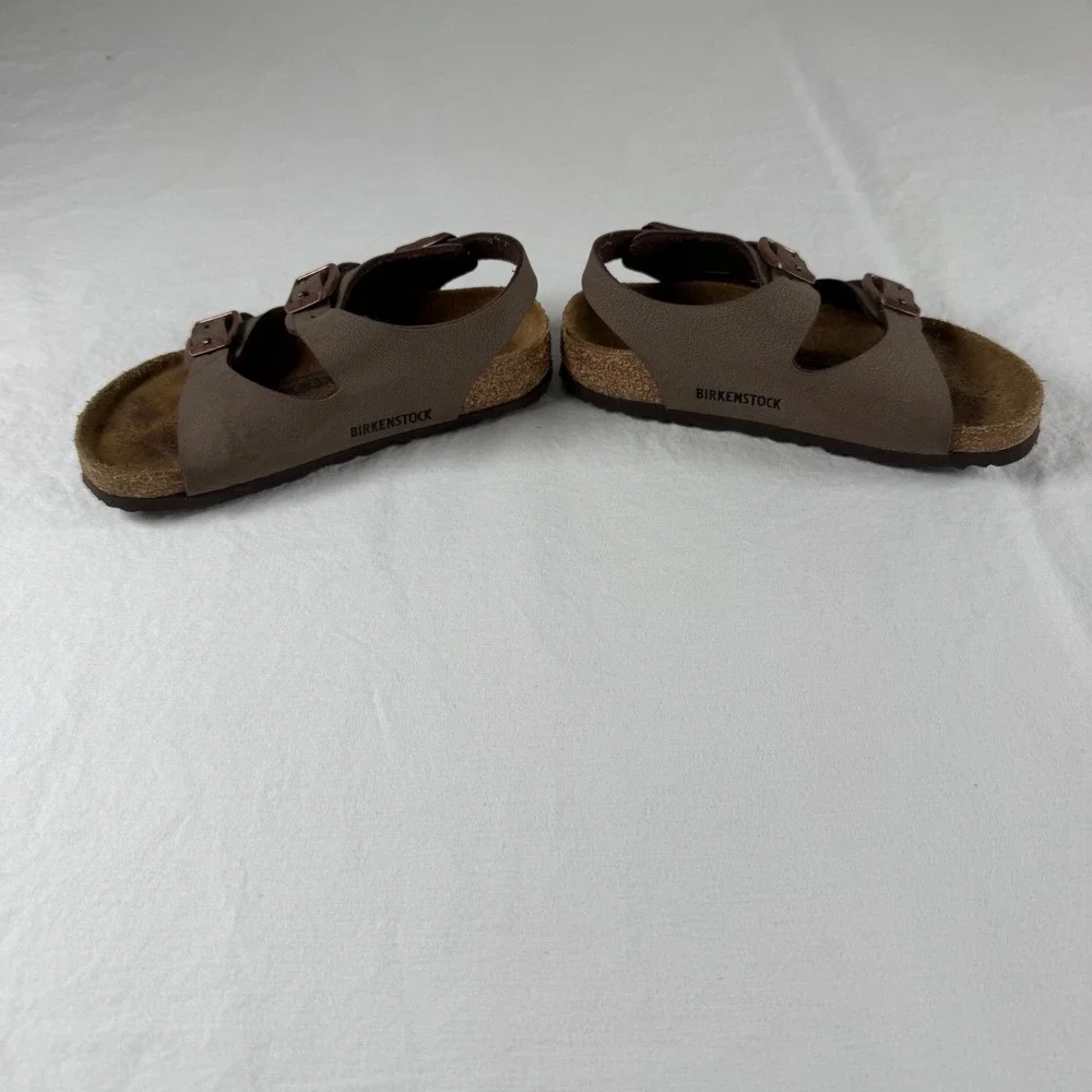 Birkenstock Kids's Size 25 US 7 Mocha Milano Birko-Flor Backstrap Sandals
